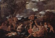 Nicolas Poussin Bacchanal with a Lute-Player Spain oil painting artist
